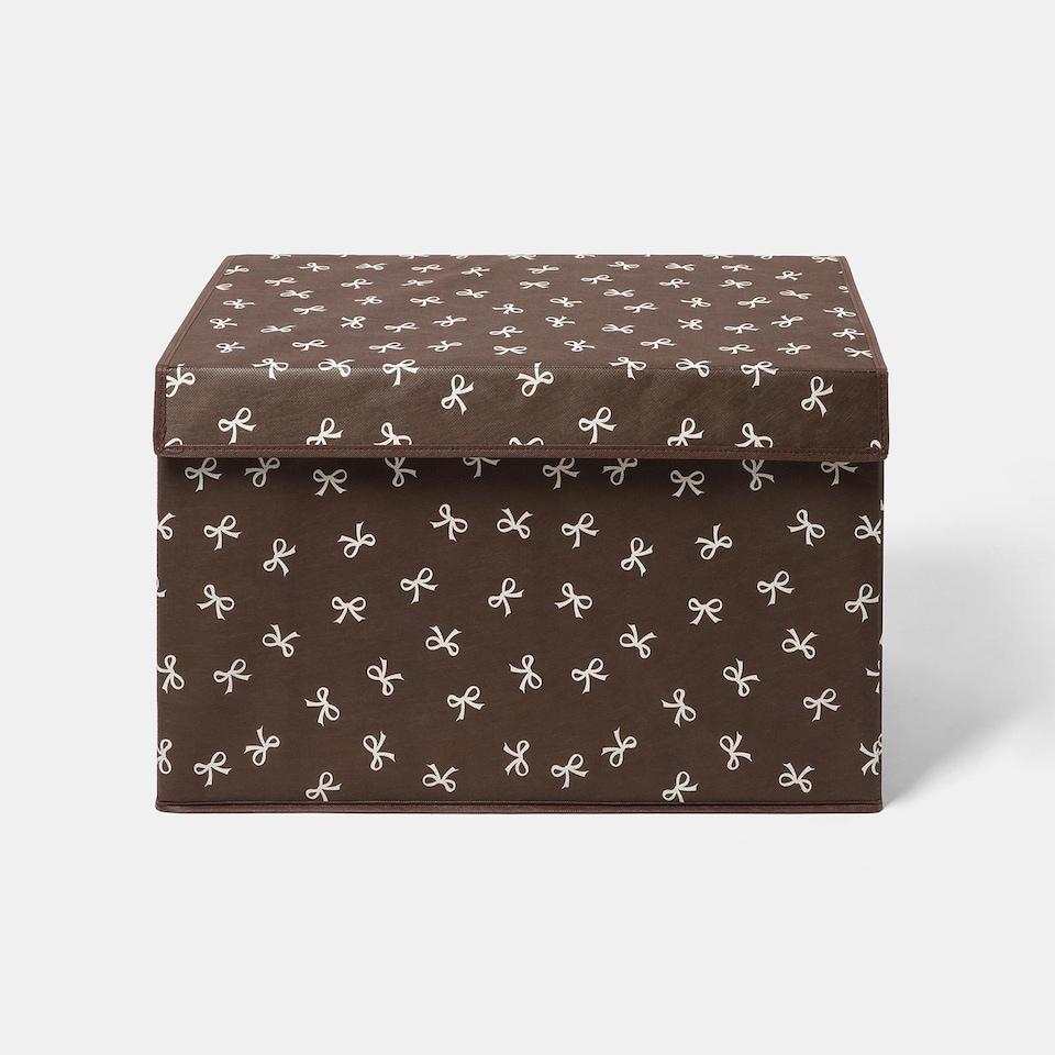 image 1 of OHS Bows Foldable Fabric Storage Box Toy Organiser with Lid