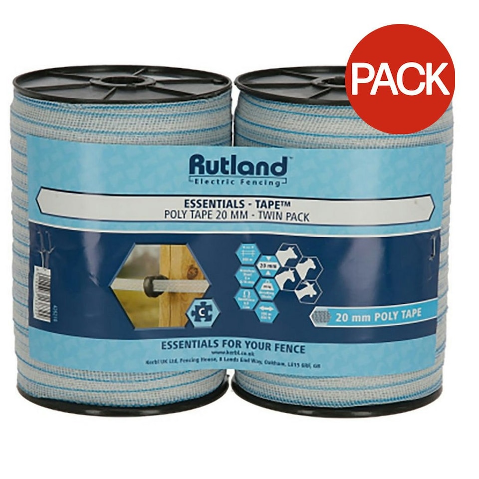 image 1 of Corral Essentials Poly Tape (Pack of 2) - Blue - 200mm x 2mm