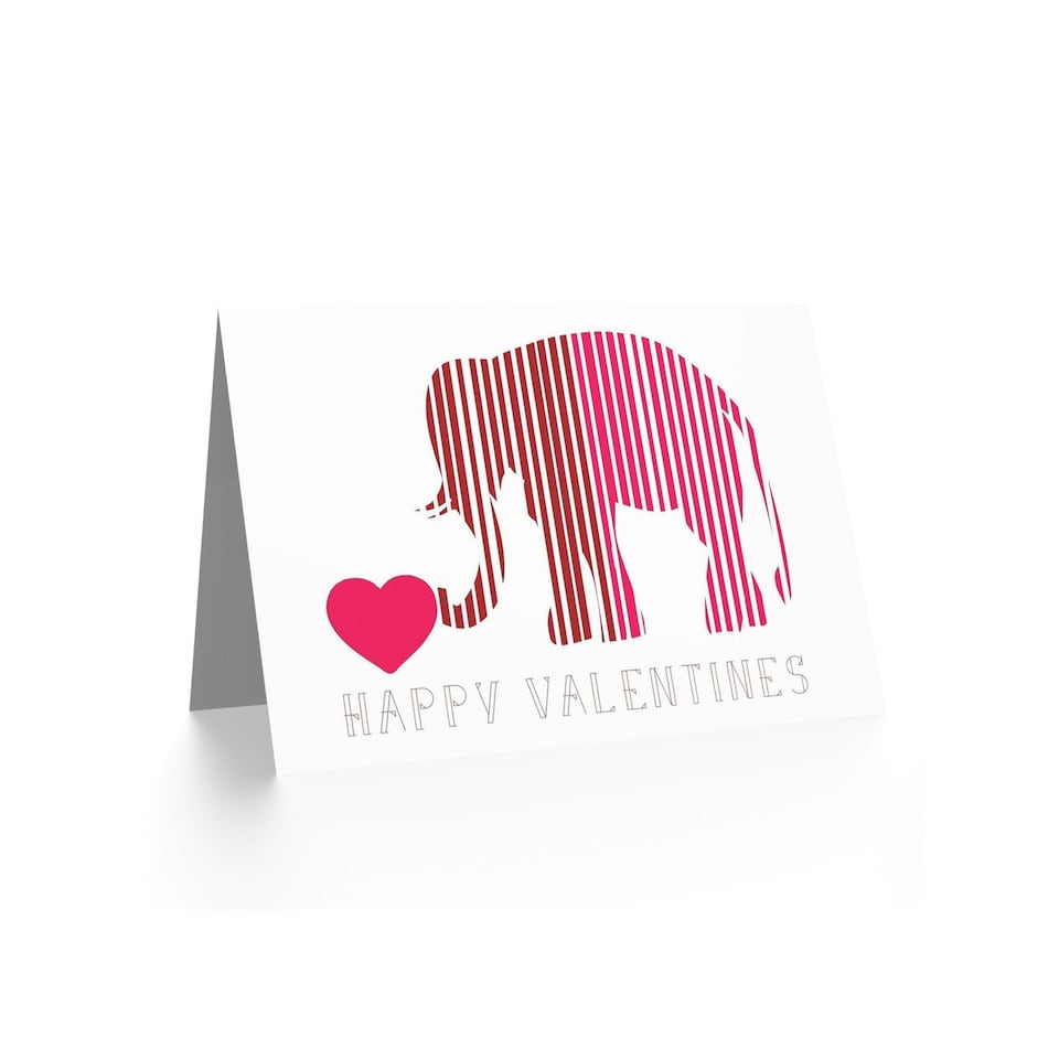 image 1 of Love Heart Romance Elephant Anniversary Valentines Day Card