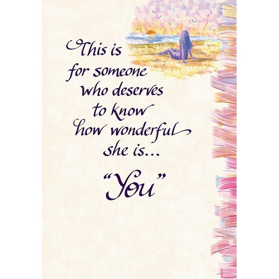 image 1 of For Someone Deserves How Wonderful She Is.. Sentimental Verses Keepsake Greeting Card