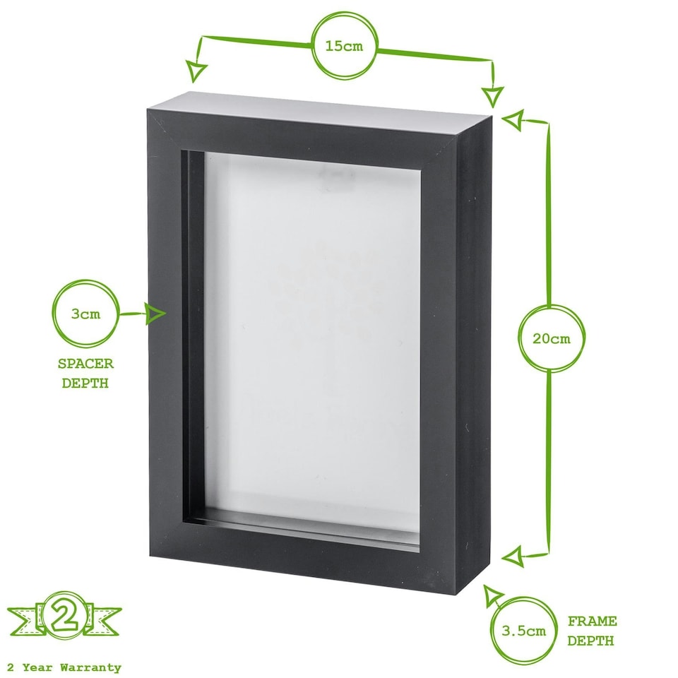 image 1 of Nicola Spring 3D Box Photo Frame - 5 x 7'' - White