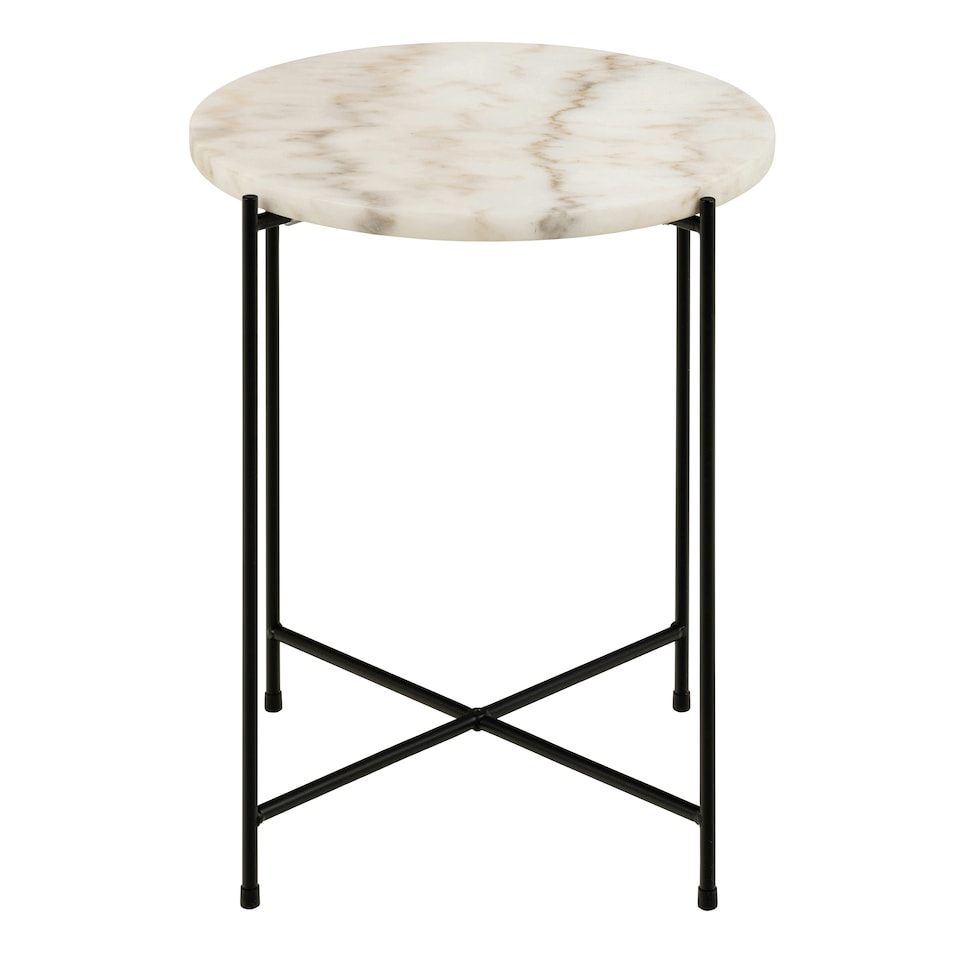 image 1 of Avila Side Table with White Marble Top 42x45cm