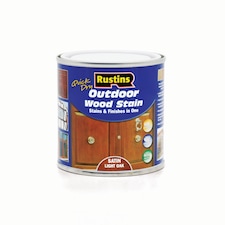 Rustins Quick Dry Outdoor Wood Stain Satin Light Oak 250ml | Brown | 1