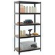 image 1 of Boltless 5 Tier Shelving Racking Heavy Duty Steel Shelf Unit Shed Garage Home Black Black