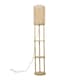 image 3 of ValueLights Elsa Oak Effect Natural Floor Lamp with Natural Drum Shade