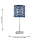 image 8 of Chrome Stick Table Lamp with Navy Blue Laser Cut Shade | Chrome | Blue | Medium | 1