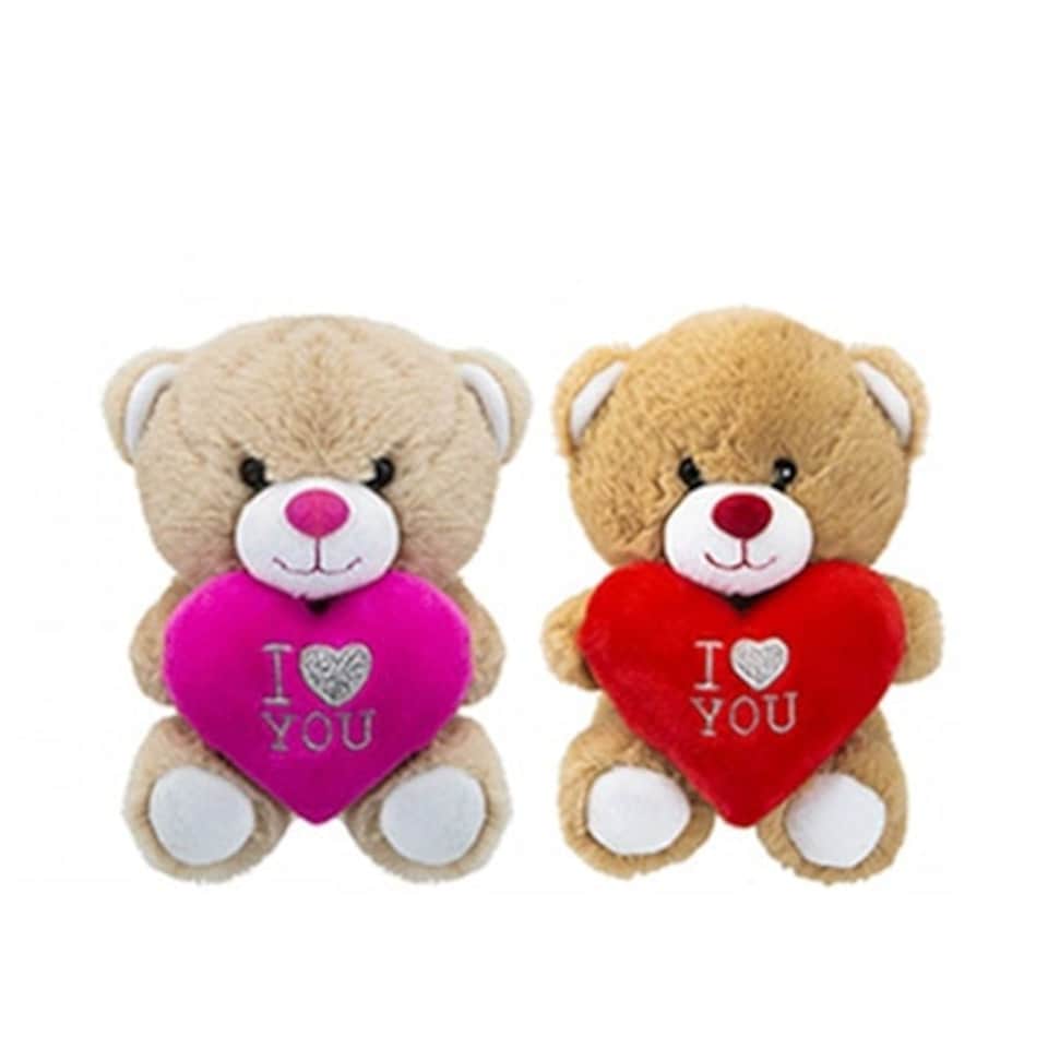 Assorted Plush Teddy Bear with Love Heart Soft Toy 15cm