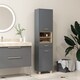 image 7 of HOMCOM Tall Bathroom Storage Cabinet, Bathroom Storage Unit, Freestanding Bathroom Cabinet with Open Shelves and Drawer | Grey | Grey