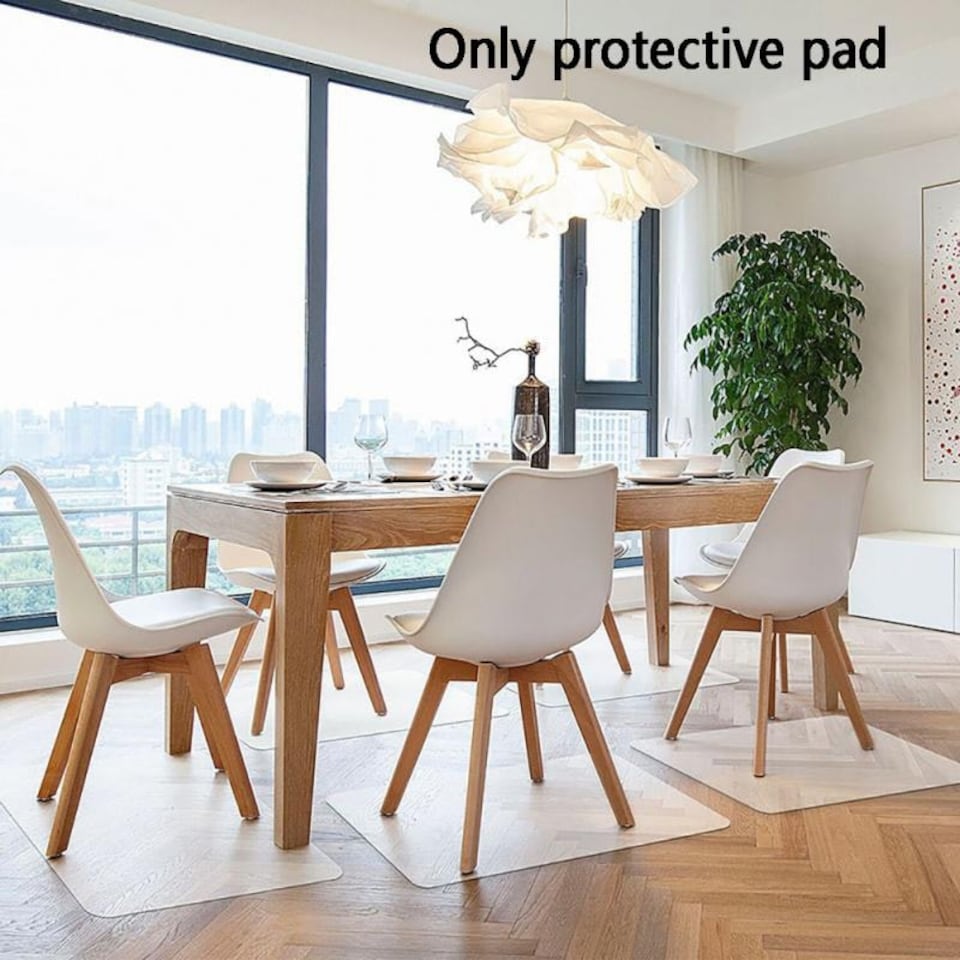 image 1 of Living and Home Rectangular PVC Non-Slip Mat for Desk & Chair - Clear