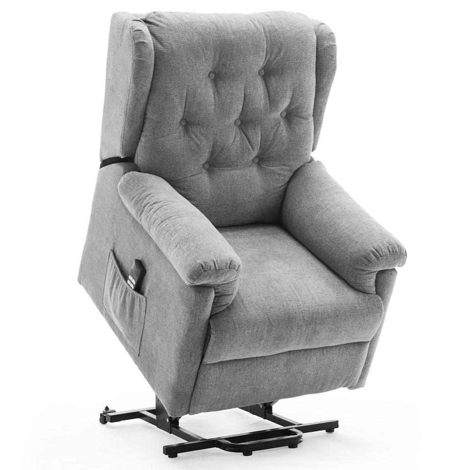 image 1 of Barnsley Fabric Electric Dual Motor Rise Recliner Mobility Armchair (Grey)