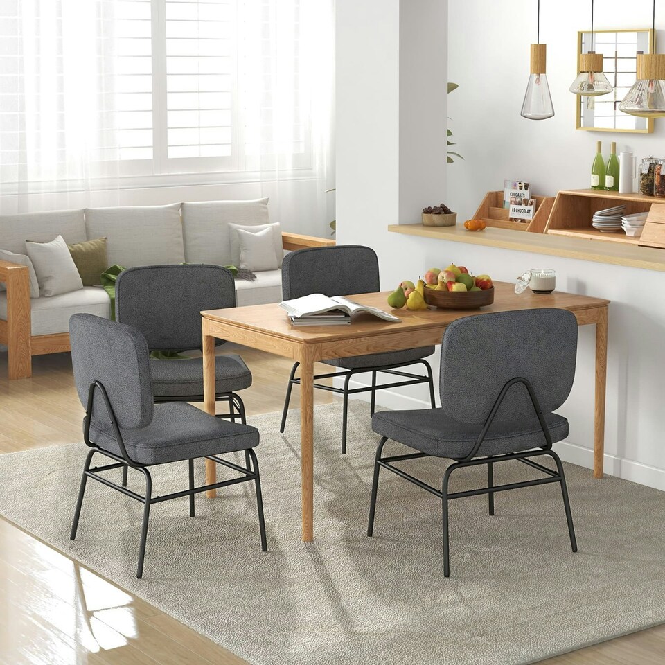 image 1 of COSTWAY Upholstered Accent Chair Reading Chair Grey Grey