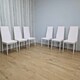 image 4 of Dining Chairs Set of 6 Pink Leather Kitchen Chairs Pink