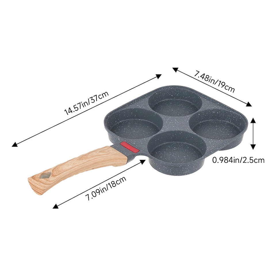 image 1 of Living and Home Multifunctional Non-stick 4 Compartment Frying Pan