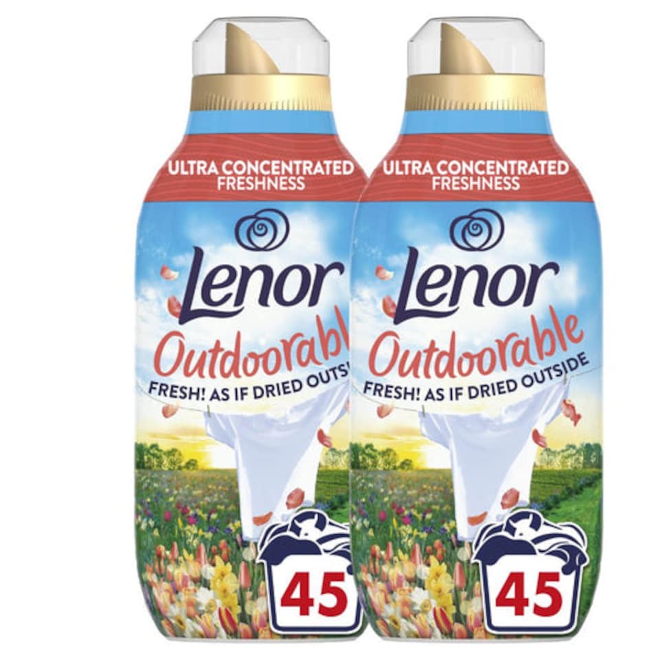 Lenor | Outdoorable First Day of Spring Fabric Conditioner | 45 Wash x 2 Bottles | 2790ml