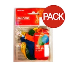 Amscan Latex Plain 90th Balloons (Pack of 10) - Multicoloured - One Size