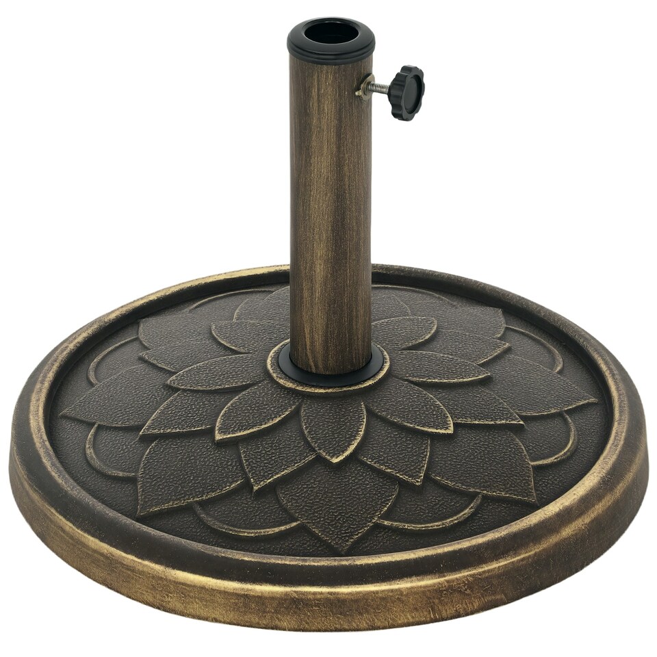 image 1 of Outsunny 12kg Resin Garden Parasol Base Sun Umbrella Base, Bronze Tone
