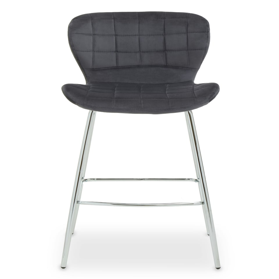 image 1 of Interiors by Premier Warton Grey Velvet Bar Chair Grey