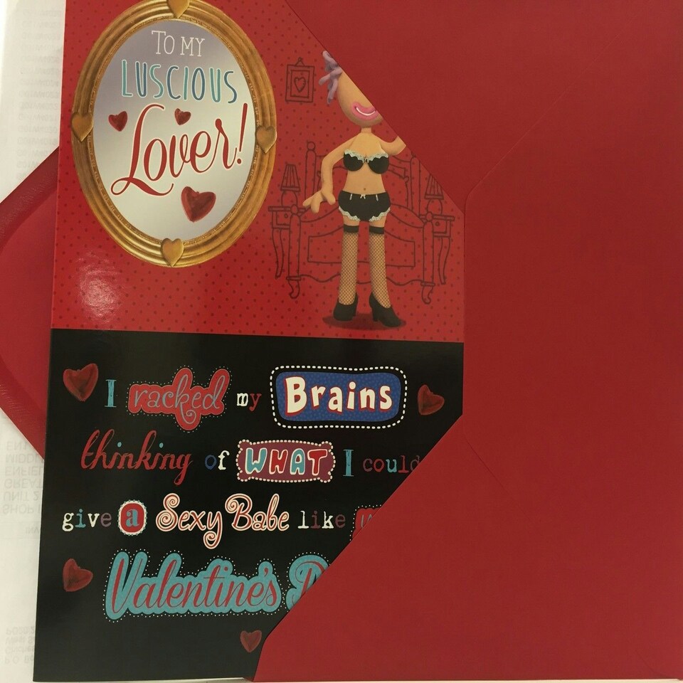 image 1 of To My Luscious Lover Valentine's Day Humour Open Greeting Card