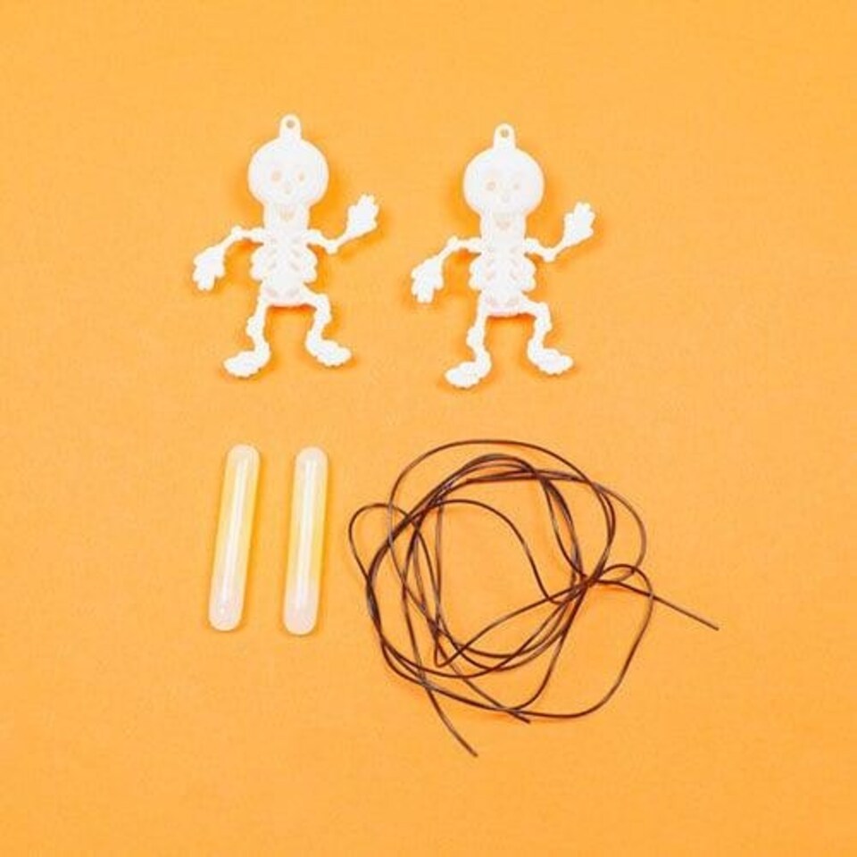 image 1 of Skeleton Hi-Glow Halloween Necklaces - Pack of 2