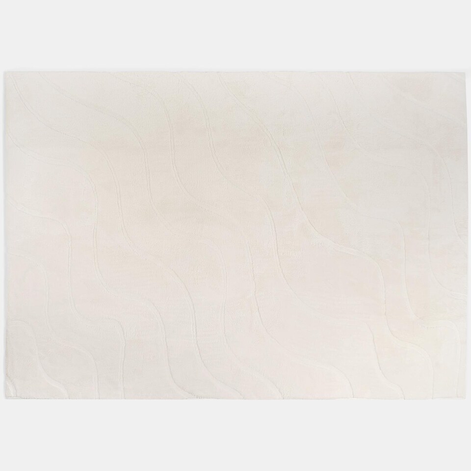 image 1 of OHS Tufted Contour Rug Soft Floor Carpet Non Slip Area Mat - 160 x 230cm | White | Ivory