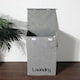 image 2 of Living and Home Laundry Hamper Clothes Storage with Lid & Handles- Grey