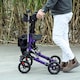 image 9 of HOMCOM Folding Rollator Walker with Seat, Backrest, Lightweight Walking Frame with Storage Bag, Dual Brakes, Adjustable Handle Height, Suspension System, 4 Wheeled Walker for Seniors, Purple