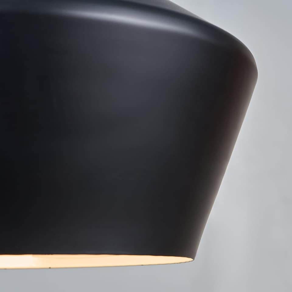 image 1 of ValueLights Otis Angled Metal Matte Black Ceiling Shade & Bulb