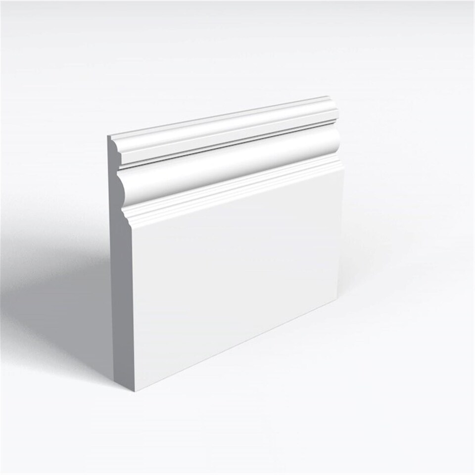 Pack of 20 (Total 20 Units) - Moisture Resistant MDF Primed Edwardian Skirting Board - 18mm (T) x 69mm (H) x 4200mm (L)