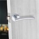 image 2 of Golden Grace 1 Pair Arched T-Bar Classic Door Handles in Polished Chrome Finish with Spindle and Fixings | Chrome | 1 Pair