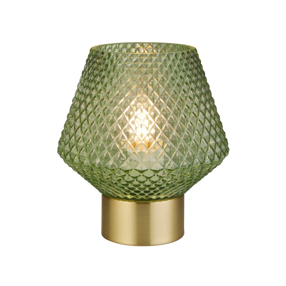 image 1 of Green Glass Table Lamp | Green