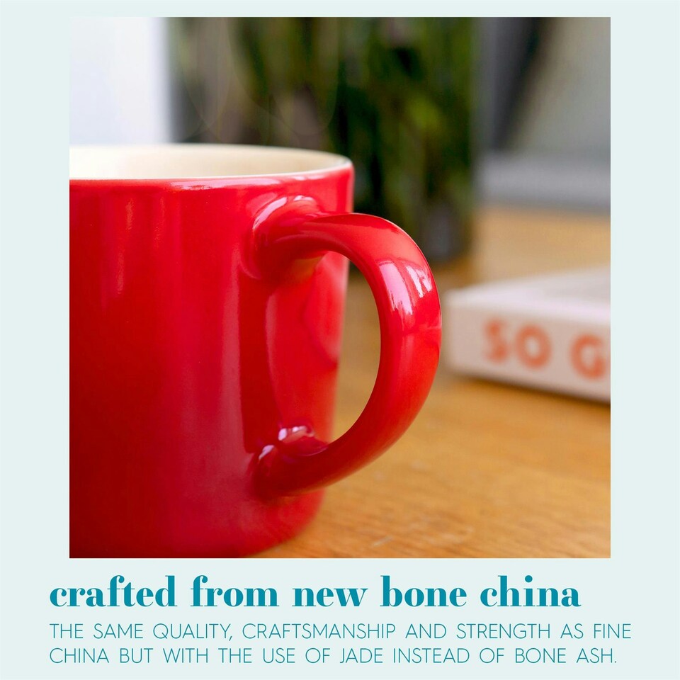 image 1 of Argon Tableware New Bone China Mugs - 330ml - Red Ombre - Pack of 2 Red