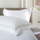 image 4 of Hampstead 100% Cotton Duvet Cover Set – 200 Thread Count with Inserted Ribbon & Oxford Pillowcases Brown | White | Double
