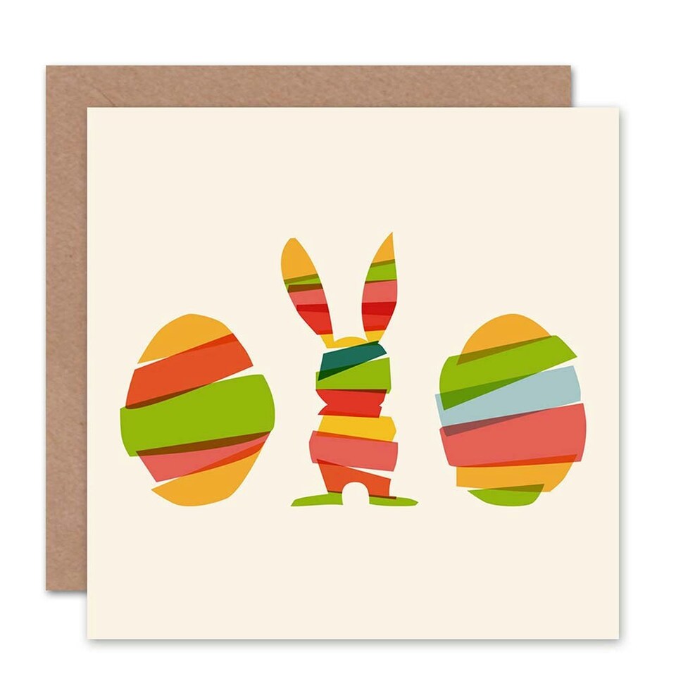 image 1 of Bunny Egg Abstract Rabbit Easter Card