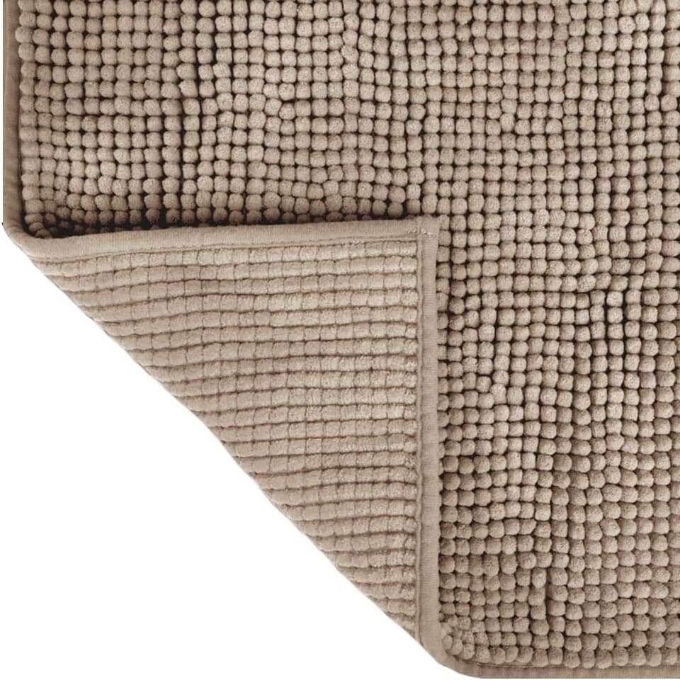 image 1 of Chenille Bobble Bath Mat Non-Slip 50 x 80cm - Mocha