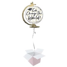 Go Change The World Globe Helium Foil Giant Balloon - Inflated Balloon in a Box