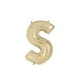 image 1 of Gold Letter S Shaped Foil Balloon 14"