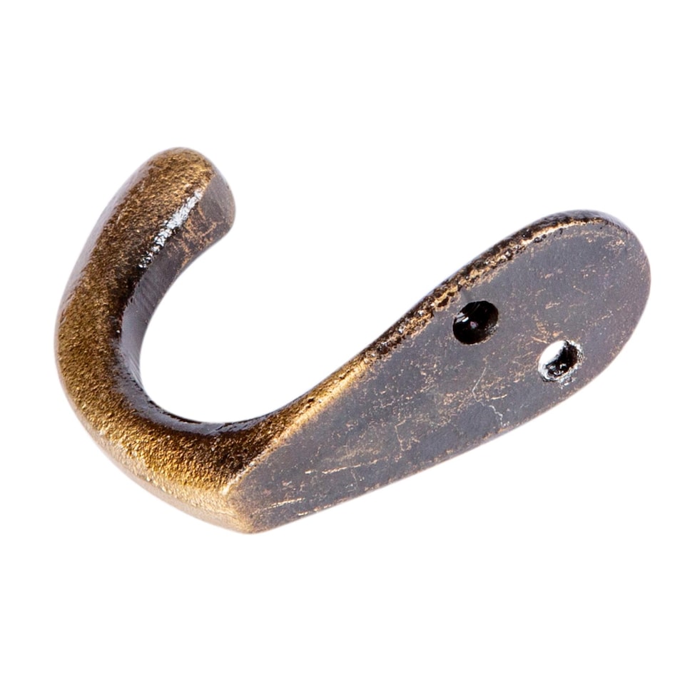 image 1 of Hammer & Tongs Single Robe Hook - W20mm x H45mm - Brass