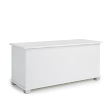 Ottoman Storage Chest Toy Bedding or Blanket Box Large Wooden Home | White | White