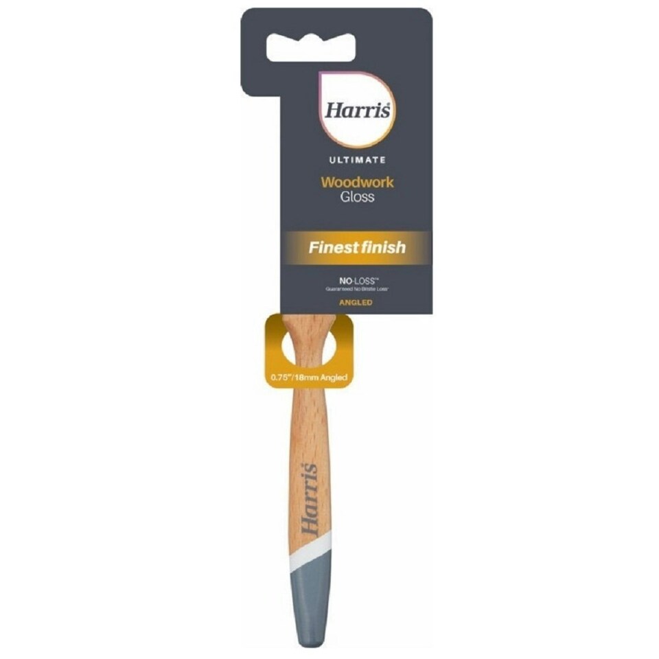 image 1 of Harris Ultimate Woodwork Gloss Paint Brush - Beige/Black - 25mm