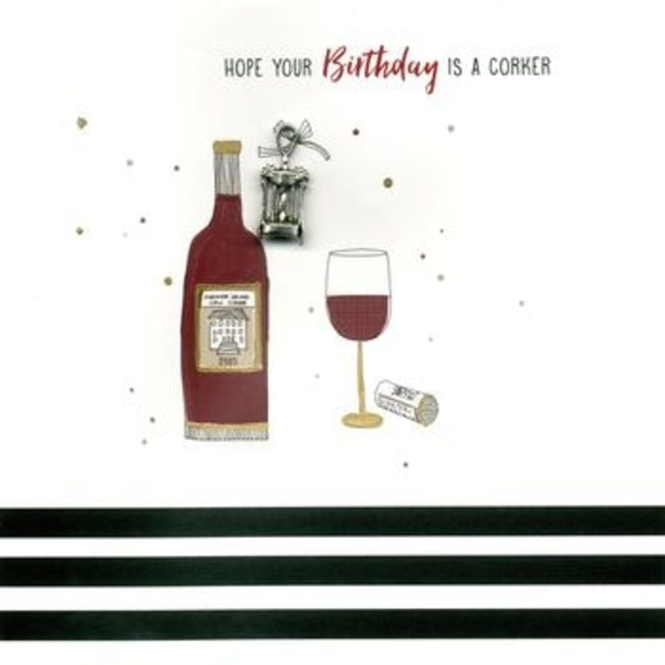 image 1 of Hope Your Birthday Ia A Corker Card Second Nature Charmed Wine