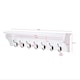 image 7 of Richmond White Wooden Wall Mounted Coat Rack - 7 Hooks, Shelf, Hallway, Bathroom | White