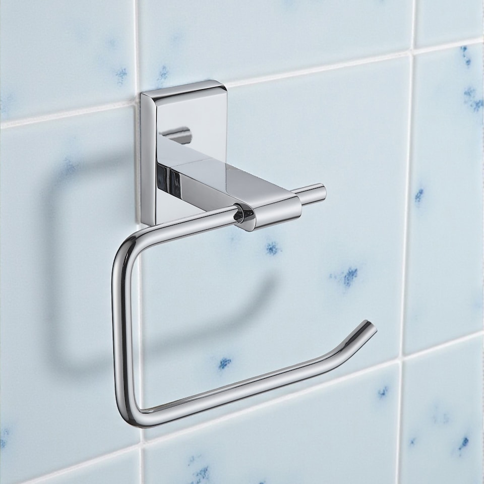 image 1 of Showerdrape Unity Chrome Stainless Steel Wall Mounted Toilet Roll Holder | Silver | 1