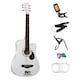 image 1 of CLASSIC 6 STRING 4/4 SIZE 38" ACOUSTIC GUITAR PACK BOYS GIRLS MUSIC GUITAR, WHITE