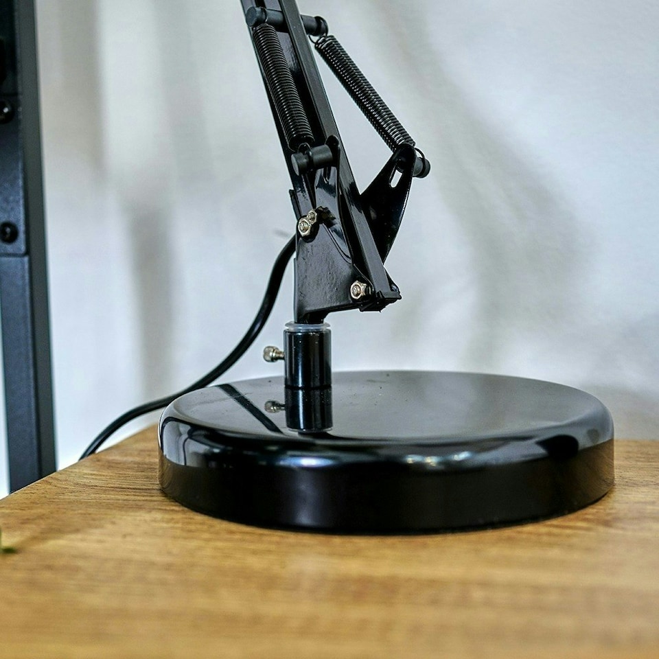 image 1 of ValueLights Retro Designer Style Adjustable Black Metal Bedside Desk Table Lamp