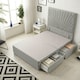 image 1 of Sunburst Divan Bed with 2 Drawers & 54'' Floor Standing Headboard Tweed Fabric | Grey | Grey