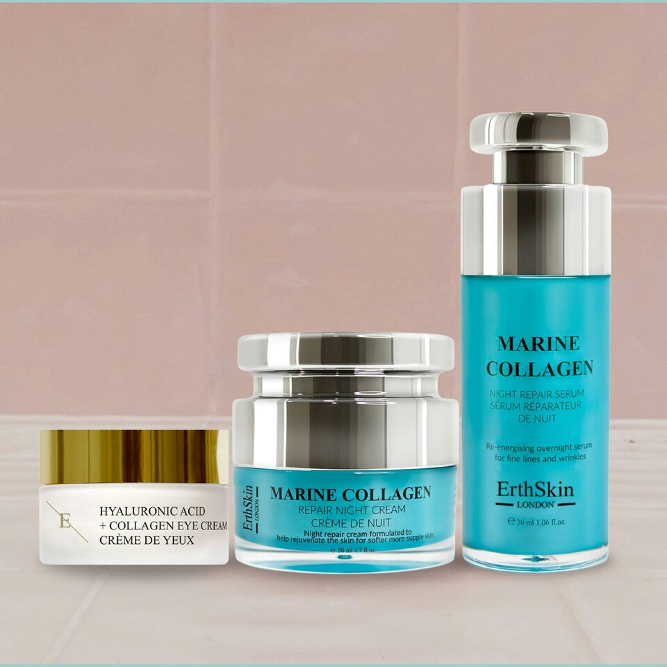 image 1 of Marine Night Cream 50ml + Hyaluronic Eye Cream + Night Repair Serum 30ml