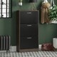 image 2 of Vida Designs 3 Drawer Shoe Cabinet Shoe Rack Storage Cupboard, Walnut & Black