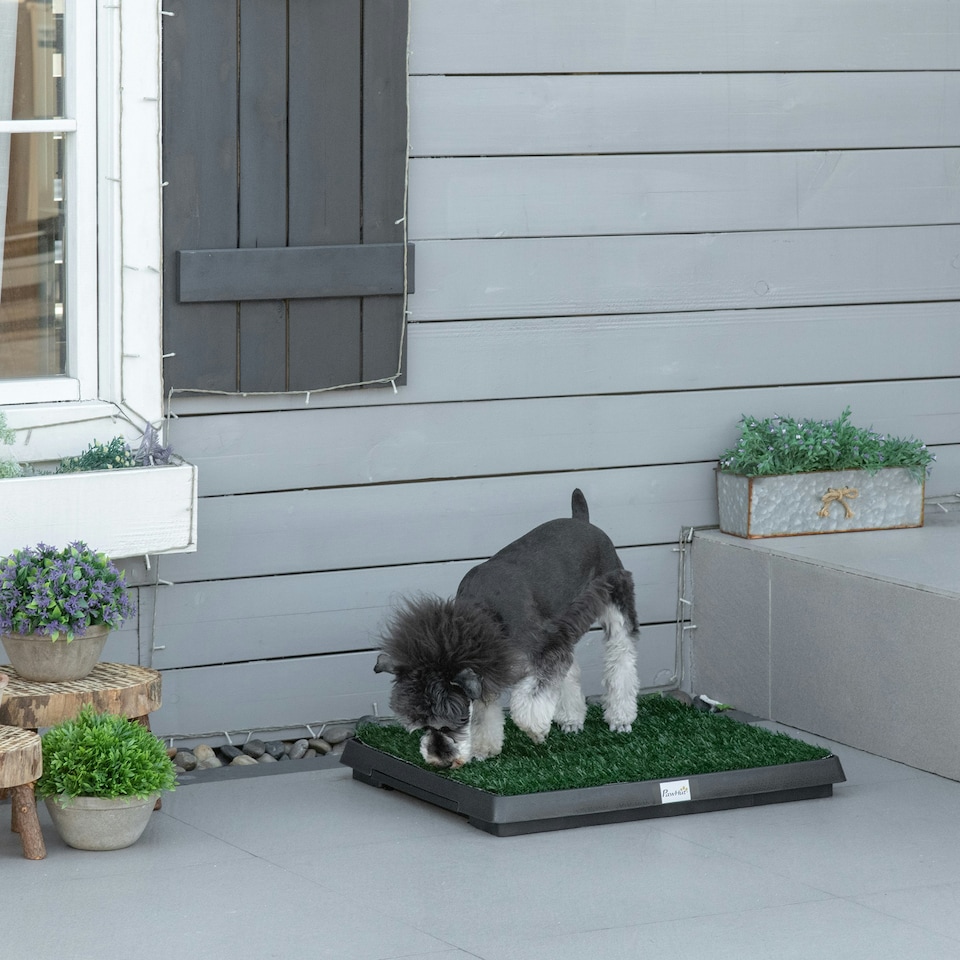 image 1 of PawHut Dog Toilet Pet Potty 2 Layer Grass Mat Trainer Tray Training Portable NEW