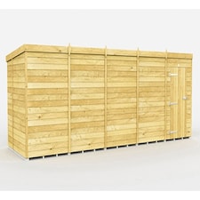 20 x 7 Feet Pent Shed - Single Door Without Windows - Wood - L214 x W589 x H201 cm | Brown