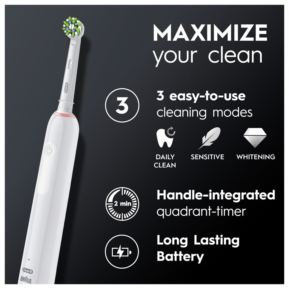 image 1 of Oral-B Pro 3 3500 White Toothbrush with Case